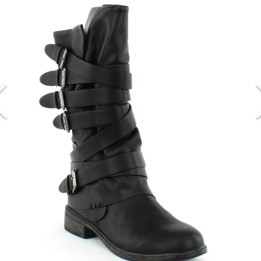 Black Mid-Calf Boot